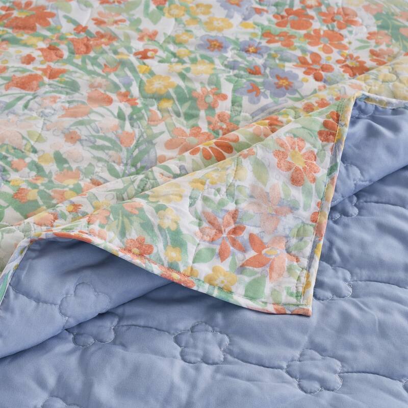 Greenland Home Fashions Alice Pastel 50"x60" Modern Floral Throw Quilt