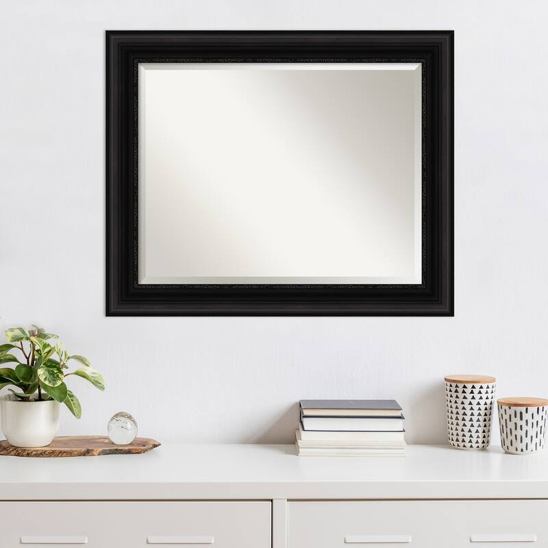 Beveled Wall Mirror - Parlor Black Frame
