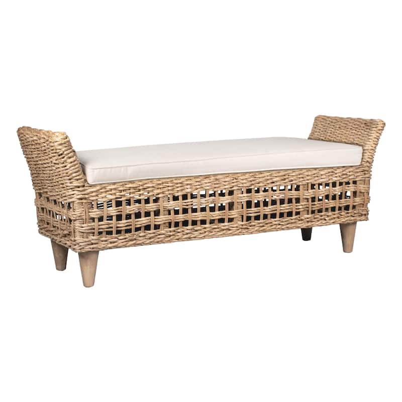 Francis Gamelina Wood Bench with Cushion by East at Main