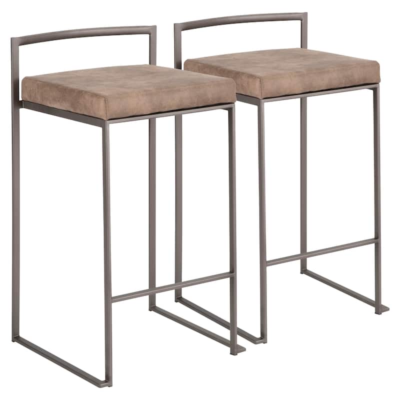 Carbon Loft Forrest Industrial Antique Stackable Counter Stool (Set of 2)