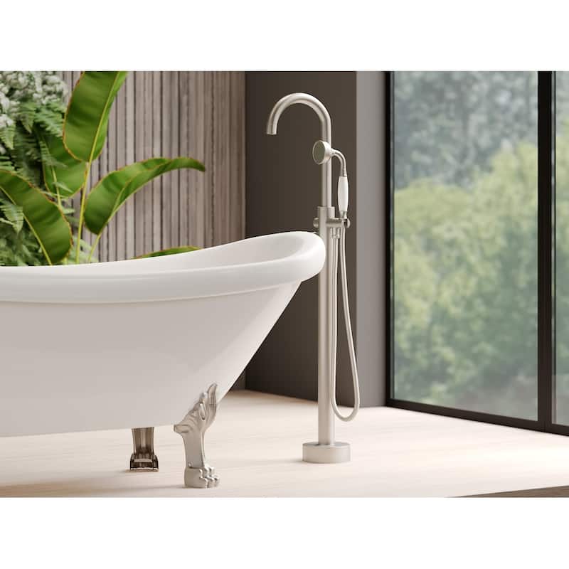Neptune Single Handle Floor Mounted Gooseneck Freestanding Tub Filler