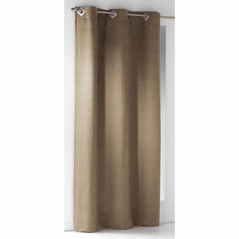Luxurious Suede Extra Wide Window Curtain Elegant Soft Texture Drapery - 1 Panel - Sand