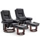 preview thumbnail 1 of 50, MCombo Set of 2 Swivel Recliner with Ottoman, Vibration Massage Lumbar Pillow