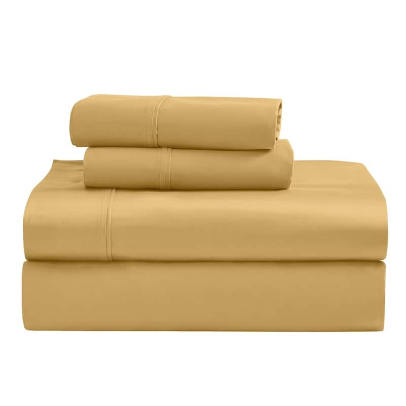 Blue Nile Mills 1200 Thread Count Egyptian Cotton Deep Pocket Sheet Set - Gold - California King