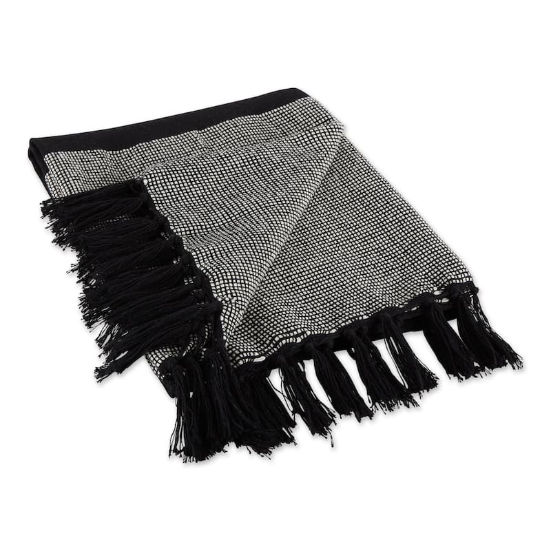 Urban Cityscape Border Throw 50x60 - Black