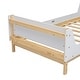 preview thumbnail 26 of 32, Wooden platform bed with headboard and footboard