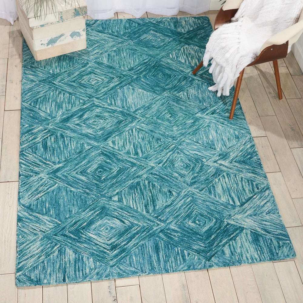 Nourison Linked Geometric Diamond Area Rug.