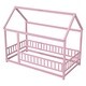preview thumbnail 10 of 11, Twin Size Wooden Bed House Bed with House Roof Frame