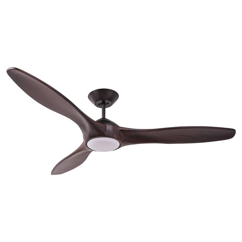 60" Oil Rubbed Bronze Large Ceiling Fan with Light and Wall Control - 60-inch W x 13.8-inch H