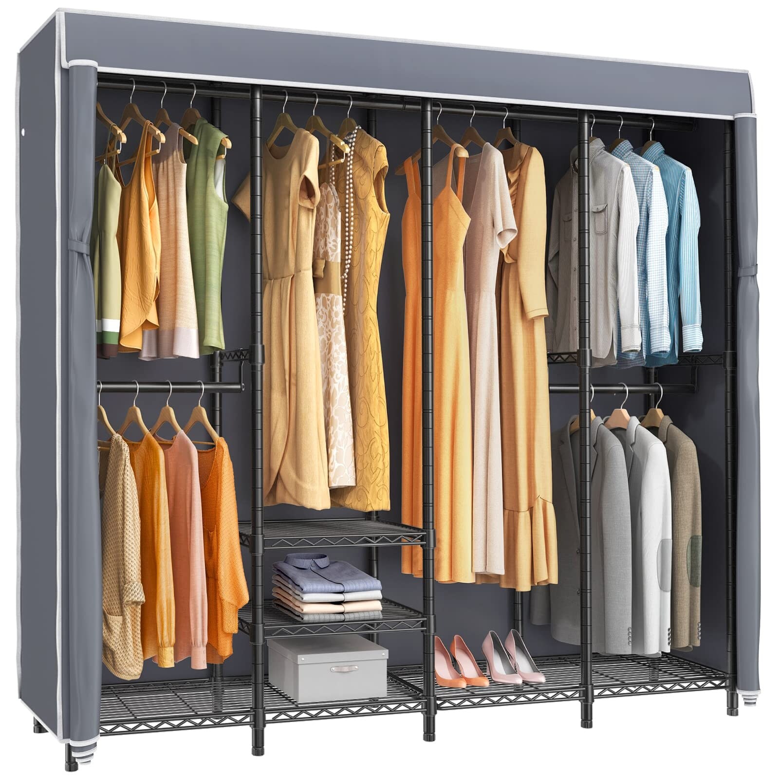 Garment rack with cover bed bath and beyond on sale