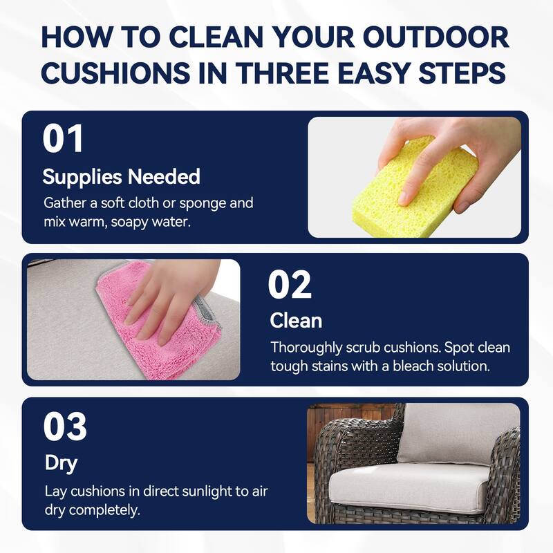 2 Pair Patio Soft Cushions for Outside