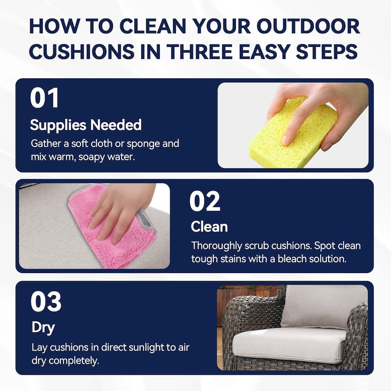 Outdoor Deep Seat Cushions Set for Patio