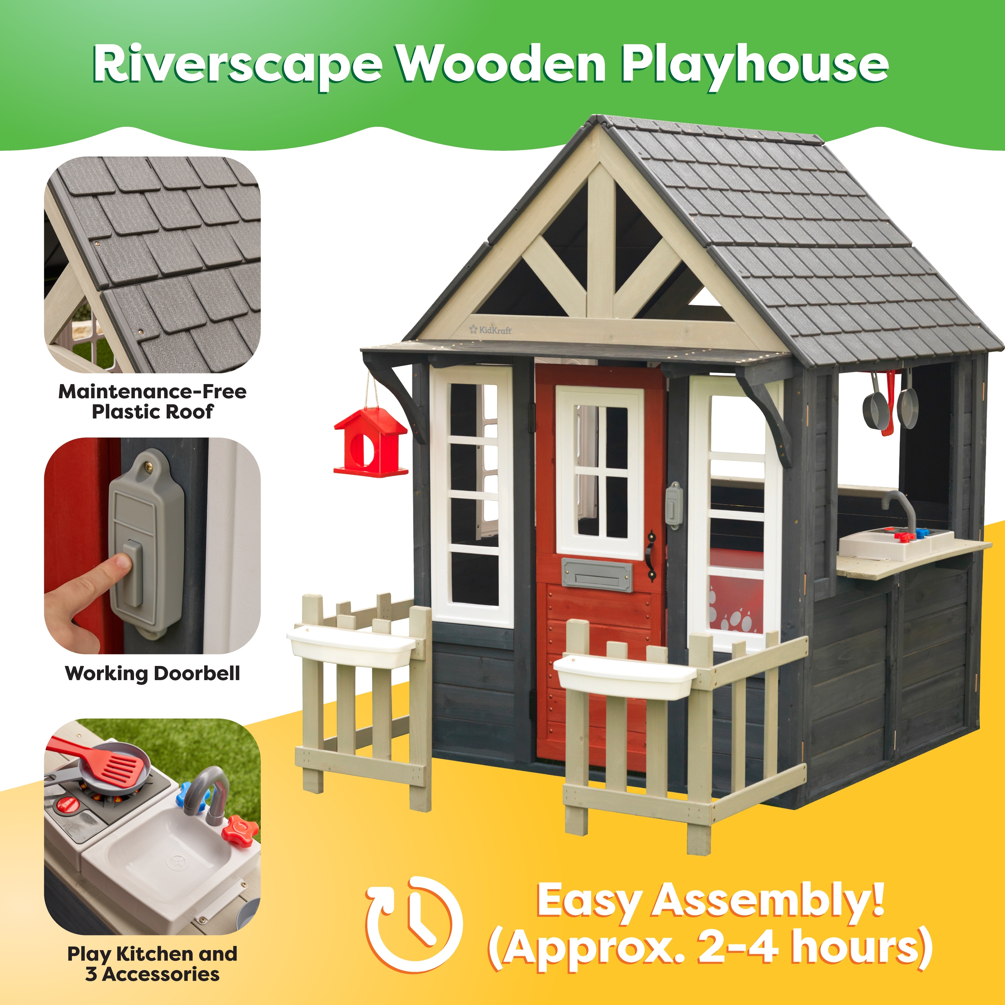 KidKraft Riverscape Wooden Outdoor Playhouse Navy buybuy BABY