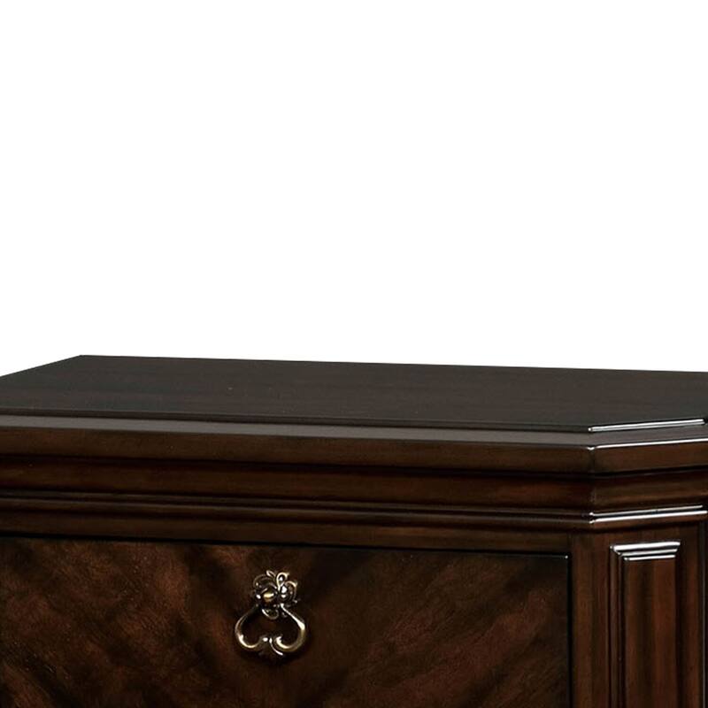 Espresso Brown 2 Drawer 30 in. W Nightstand with Sturdy Hardware and Ample Storage
