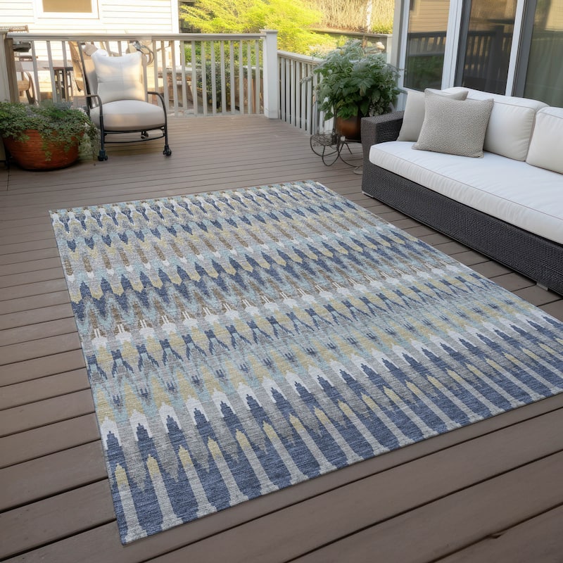 Machine Washable Indoor/ Outdoor Chantille Moroccan Boho Rug - Taupe - 10' x 14'