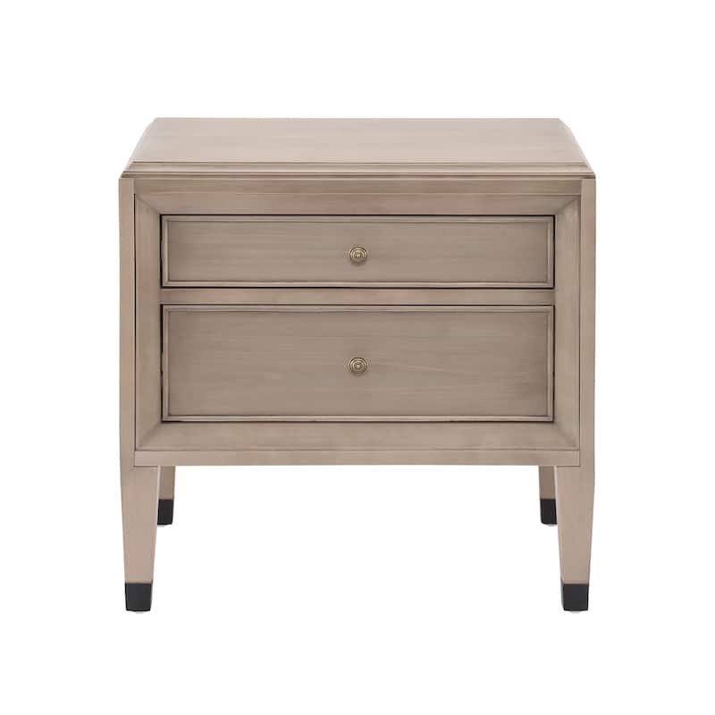 Christopher Knight Home - Classic Modern Classic 2-Drawer Nightstand with Smooth Glide Drawers - Weathered Gray