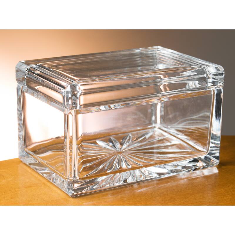 Crystal Box- Jewelry- Candy- Glass Box- 5" Long - 5" Long