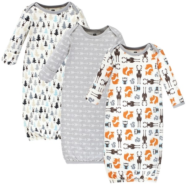 slide 1 of 1, Hudson Baby Infant Boy Cotton Gowns, Unisex Moose, 0-6 Months - Unisex Moose 0-6 Months - Unisex Moose