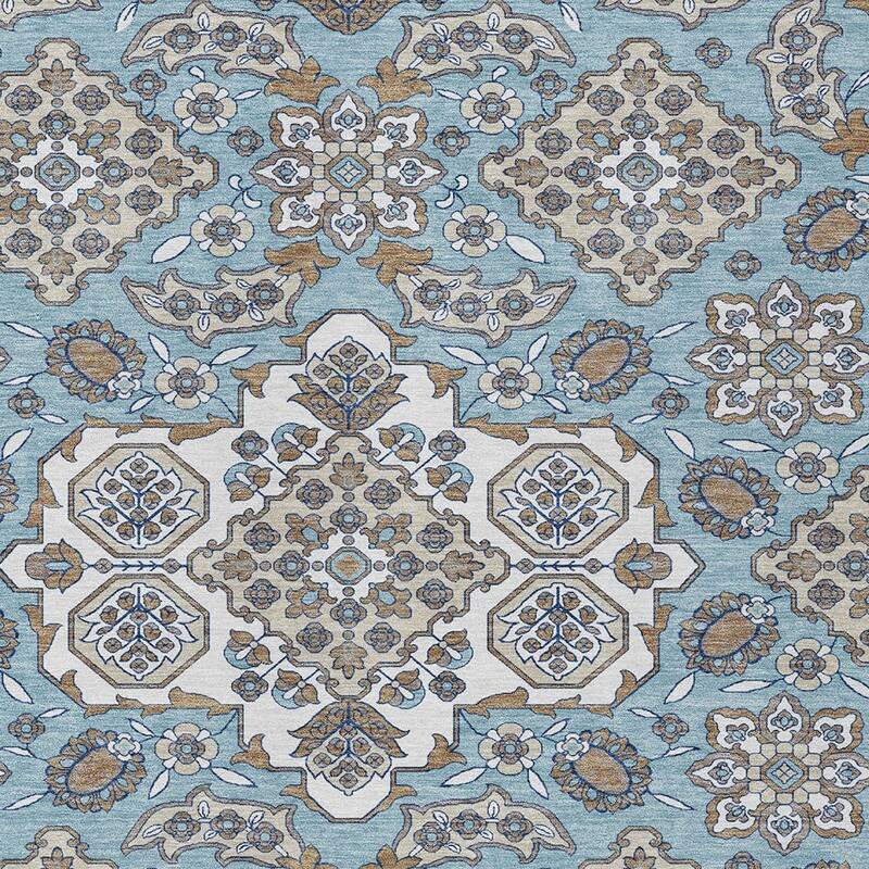 HomeRoots Medallion Traditional Rectangle Outdoor Rug