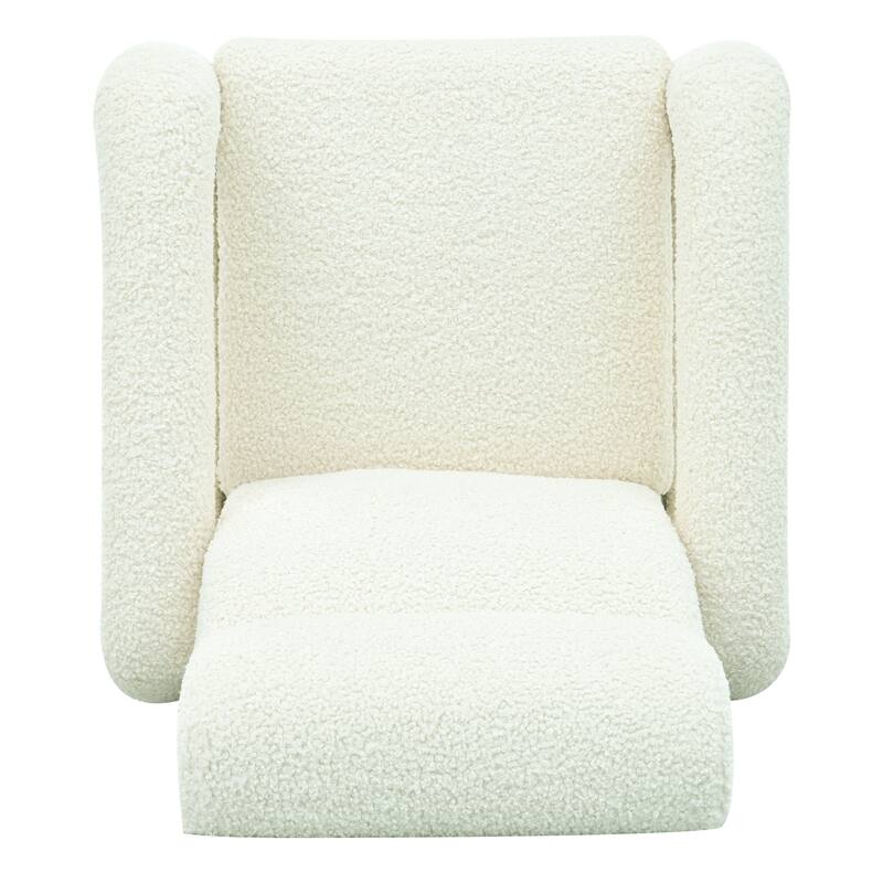 Push Back Recliner Armchair, 31.25" Teddy Upholstered Single Sofa Chair with 3-Position Adjustable Backrest for Living Room
