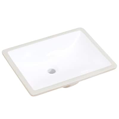 Altair 20 in. Rectangular White Finish Ceramic Undermount Vanity Sink