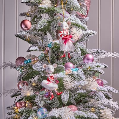 5" Resin Sweets Mouse Ornament Set of 2