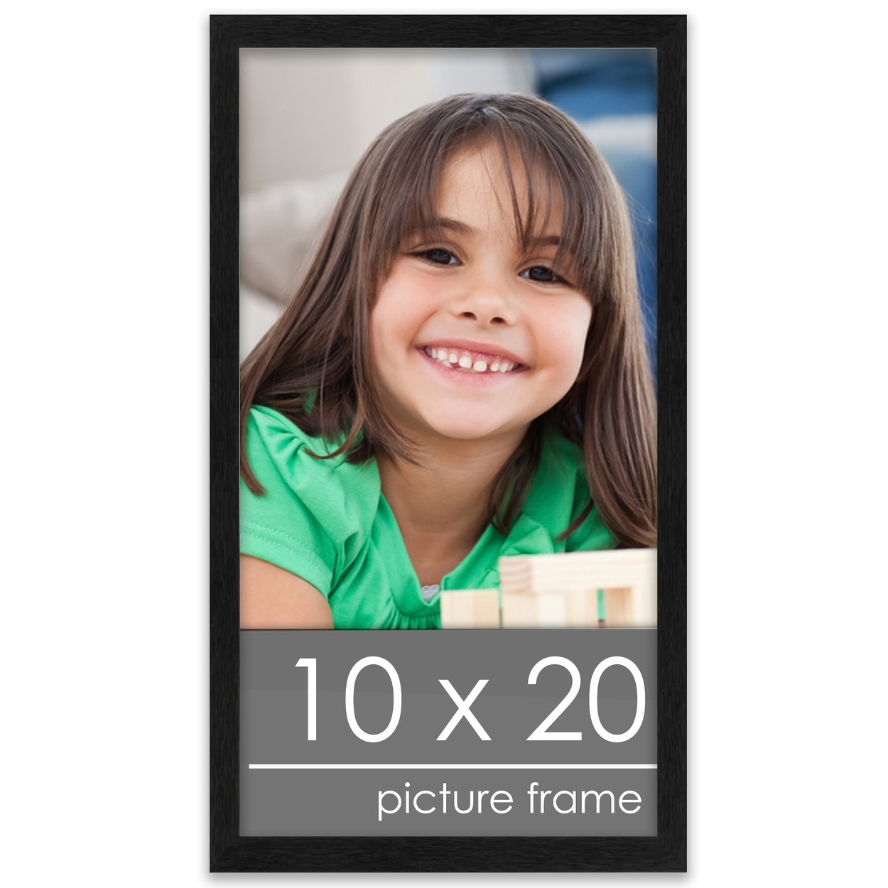 10x20 Black Picture Frame - Wood Picture Frame Complete with UV