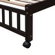 preview thumbnail 12 of 12, Wooden Twin Over Full Bunk Bed with 6 Drawers, Flexible Shelves & Removable Bottom Bed on Wheels, Espresso