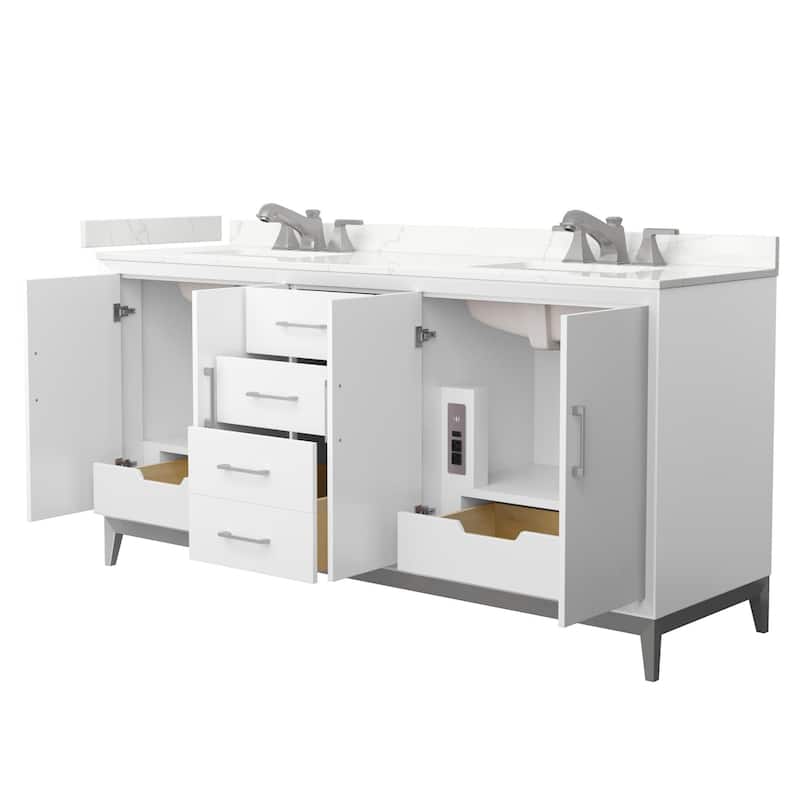 Wyndham Collection WCH818172D-QTZ-US3MXX Amici 72" Free Standing