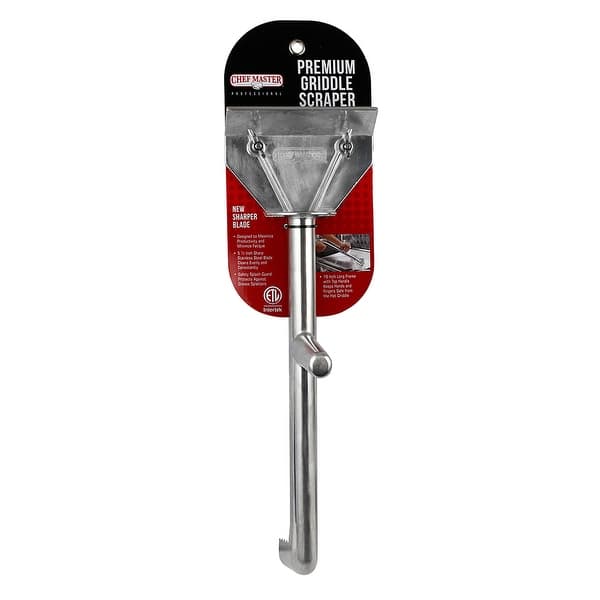 Chef Master Premium Griddle Scraper Stainless Steel W/ Top Handle