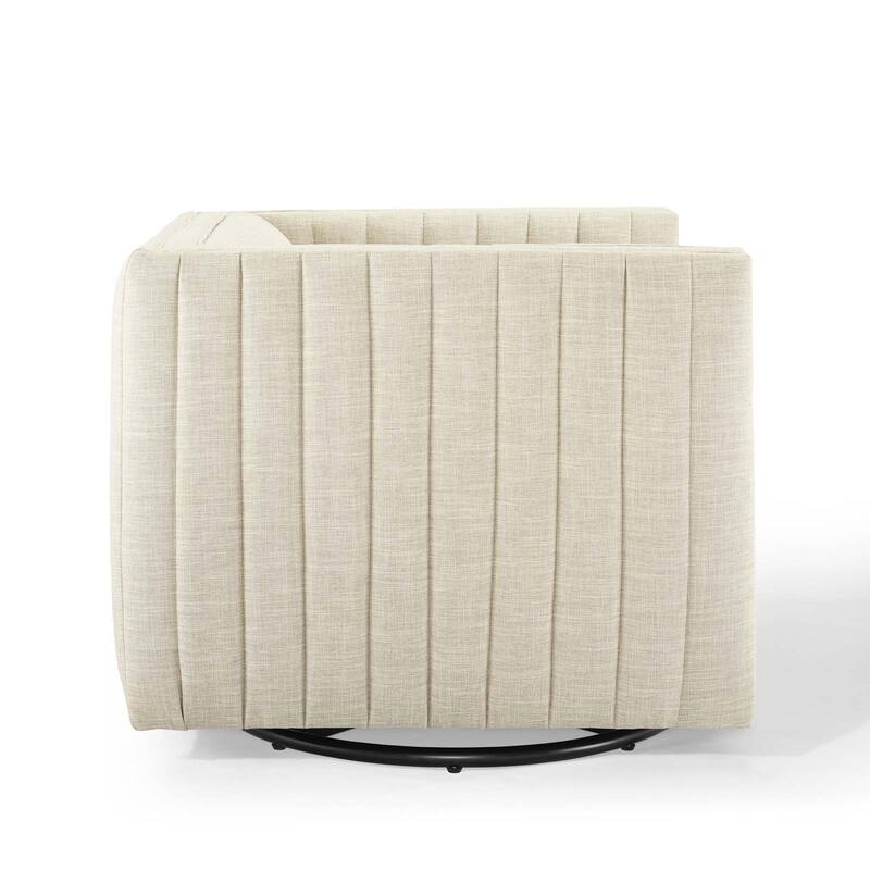 Perception Tufted Swivel Upholstered Armchair