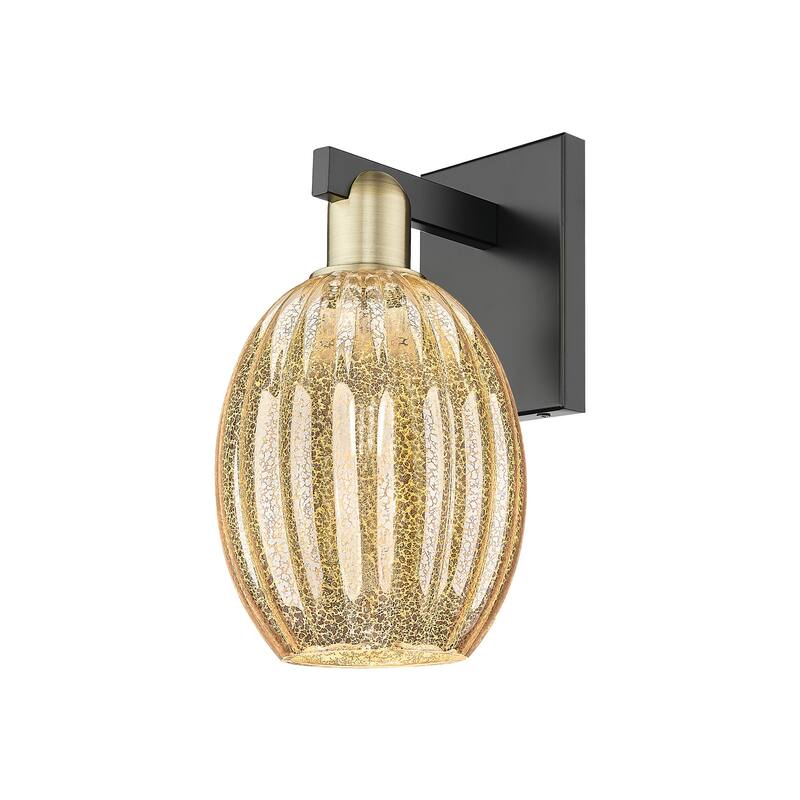 Innovations Lighting 716-1W-13-6 Preston Sconce Preston 13" Tall Wall - Black Antique Brass / Mercury