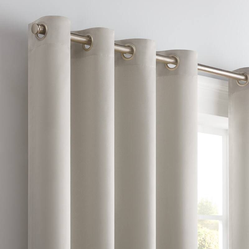 Eclipse Solid Thermapanel Grommet Energy Saving Room Darkening Curtain Panel