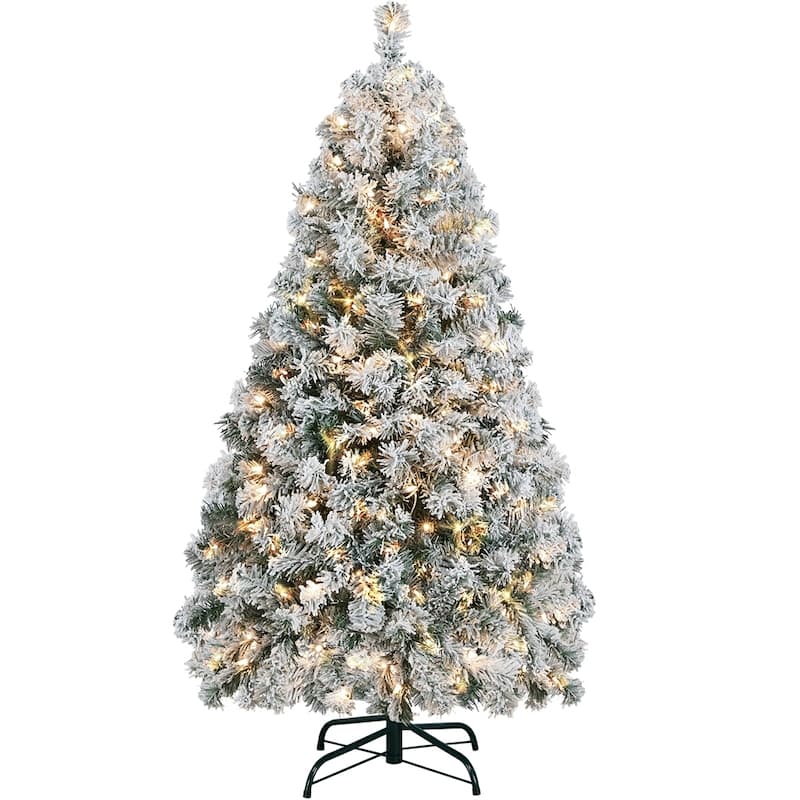 Yaheetech 4.5Ft Pre-Lit Artificial Hinged Holiday Christmas Pine Tree - 4.5 Foot