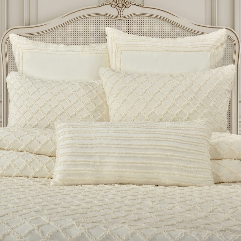 Lillian Cream Boudoir Decorative Throw Pillow - Polyester - Cream - Accent