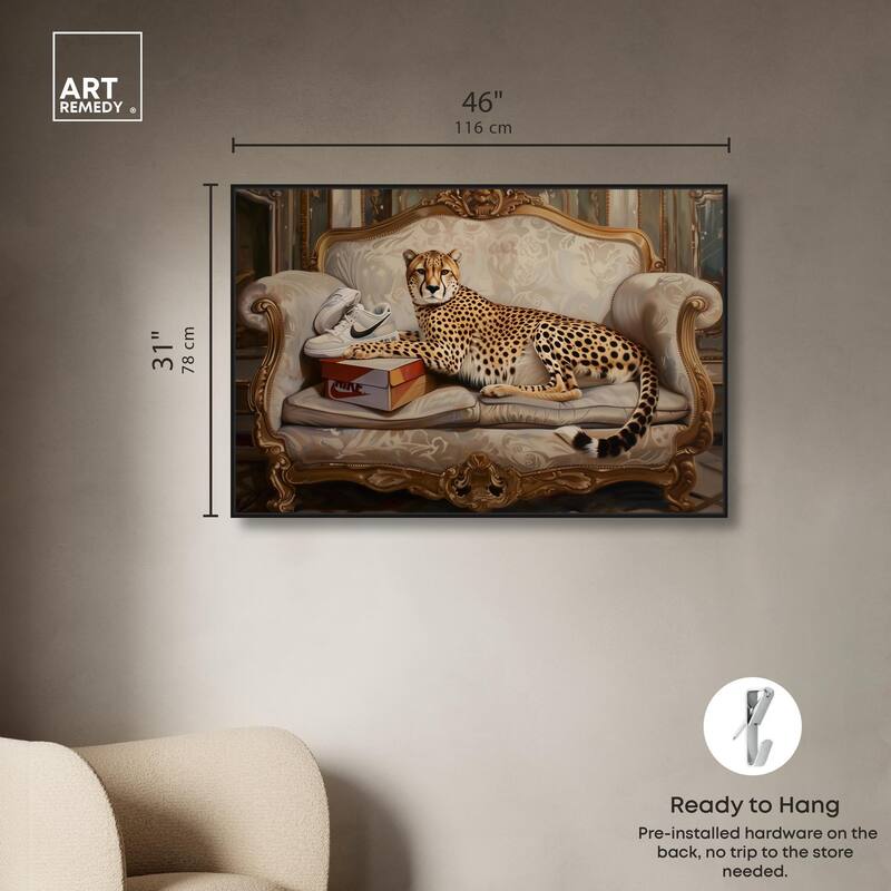 Lounging Sneaker Cheetah Canvas by Art Remedy