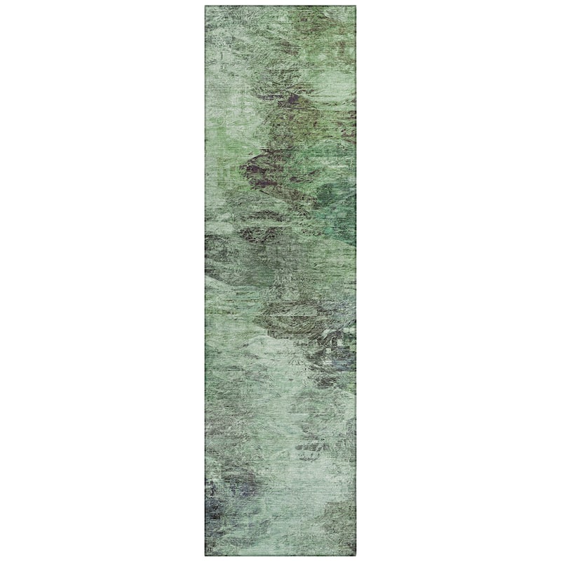 Machine Washable Indoor/ Outdoor Chantille Abstract Watercolor Rug