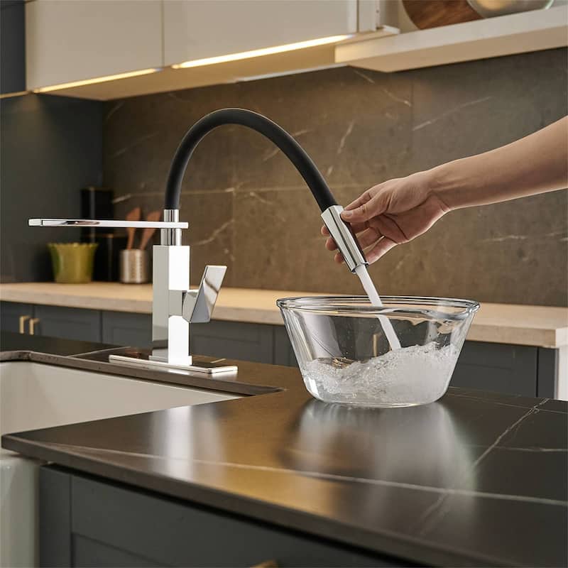 Single Handle Kitchen Sink Faucets With Pull Down Sprayer One Hole Basin Vanity Faucet Stainless Steel Lead Free Modern Tap