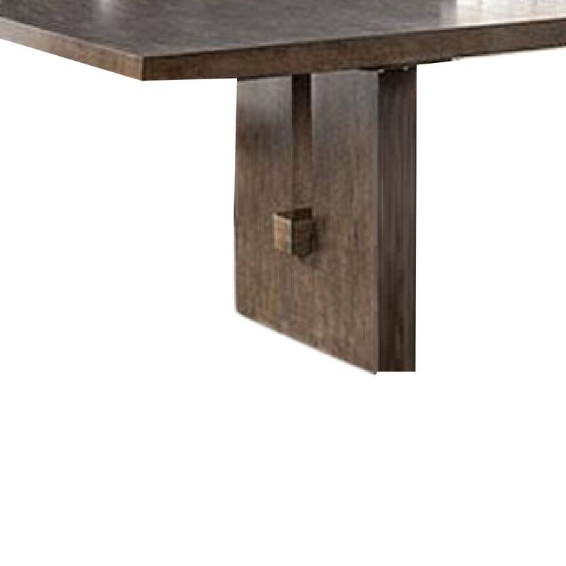 Mordy Dining Table, Walnut Brown Solid Wood 72-90 Inch Expandable Leaf