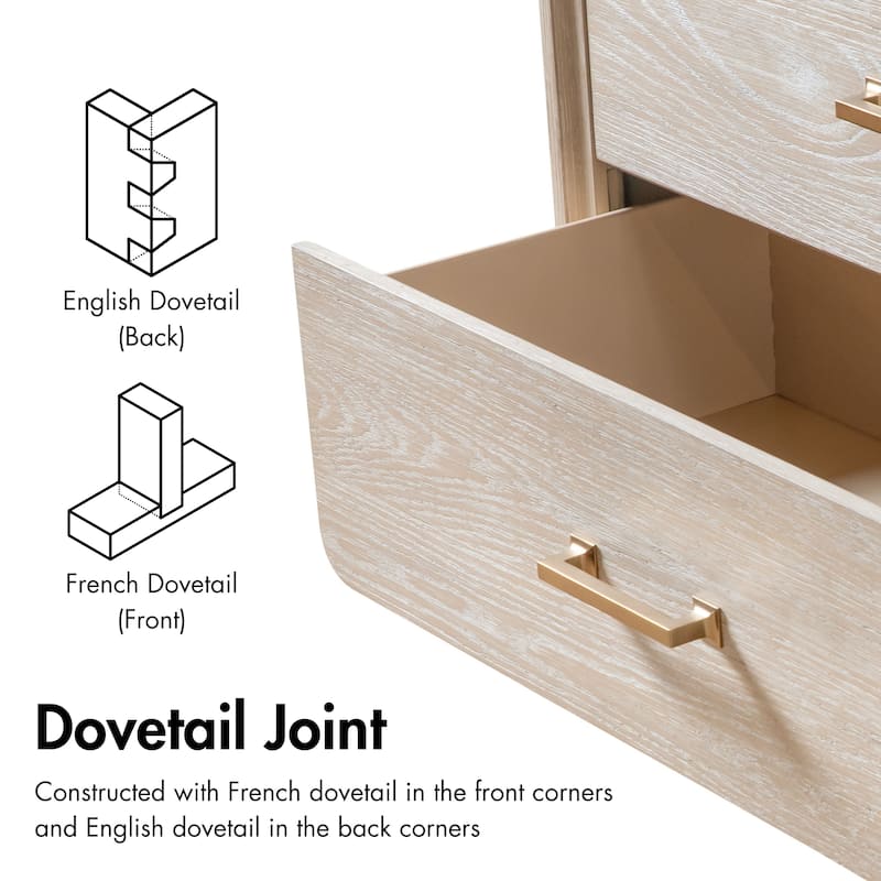 Furniture of America Drayden Transitional Oak Solid Wood 2-Drawer Nightstand, Set of 2