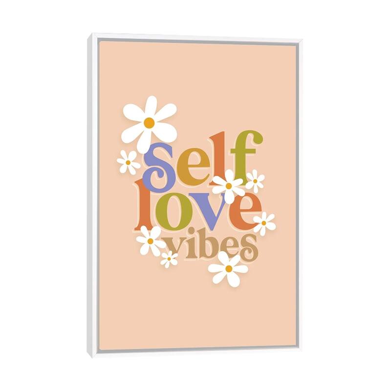 iCanvas "Self Love Vibes" by Dominique Vari Framed - White - 40x26