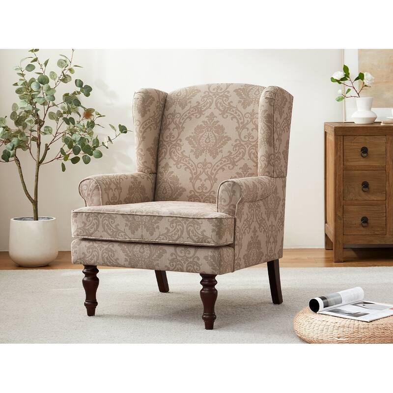 Accent Arm Chair with Turned Legs and Round Arms