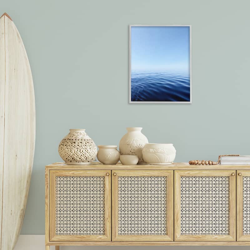 Stupell Cool Blue Ocean Ripples Framed Giclee Art Design By Kali Wilson