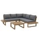 preview thumbnail 16 of 25, Outdoor 4 pieces V-Shaped Acacia Wood Sectional Sofa Set