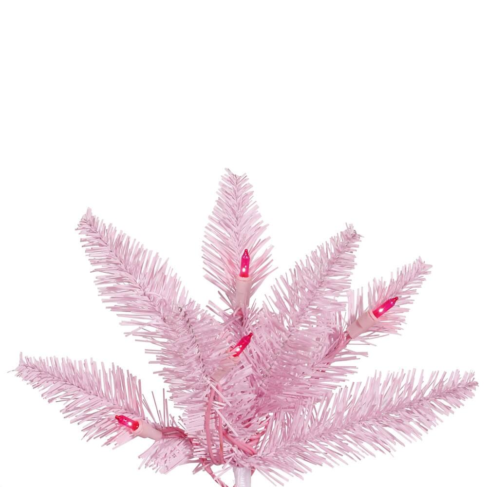 Vickerman 4.5' Pink Fir Artificial Christmas Tree, Pink Duralit Incandescent Lights Bed Bath