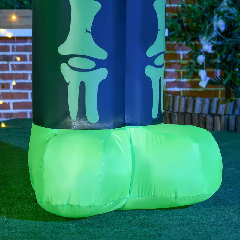 HOMCOM 8FT Tall Halloween Inflatable Skeleton Frankenstein, Outdoor Blow Up Decorations with LED Lights, Waterproof