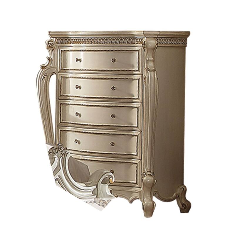 Antique Pearl & Cherry Oak Five Drawer Chest