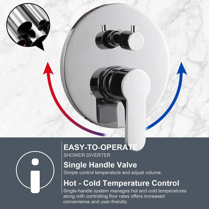 WOWOW Wall Mount 9-Spray Shower Faucet with Handshower