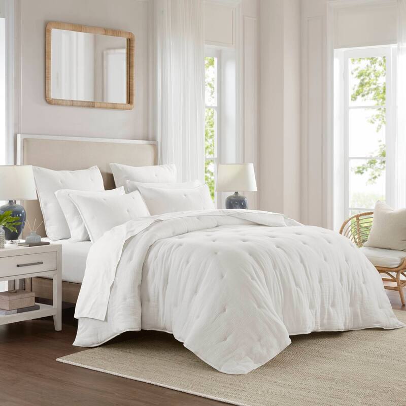 Harbor House Breeze Cotton Gauze Embroidered Quilt Set