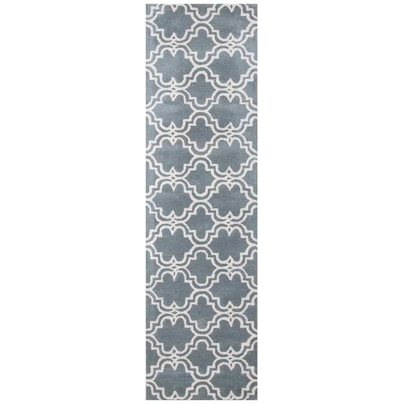 Modern Trellis Hand-Tufted Runner Rug - 2'3" x 8' Runner